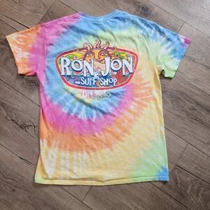 Vintage Ron Jon Surf Shop Orlando Tie Dye T-Shirt Men Rainbow Spiral Graphic Tee
